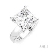 1/6 Ctw Princess Shape Round Cut Diamond Semi-Mount Engagement Ring in 14K White Gold