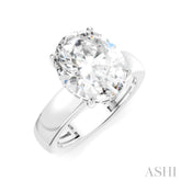 1/10 Ctw Oval Shape Round Cut Diamond Semi-Mount Engagement Ring in 14K White Gold