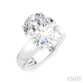 1/8 Ctw Oval Shape Round Cut Diamond Semi-Mount Engagement Ring in 14K White Gold
