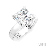 1/8 Ctw Princess Shape Round Cut Diamond Semi-Mount Engagement Ring in 14K White Gold