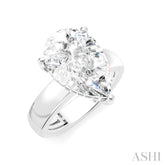 1/6 Ctw Pear Shape Round Cut Diamond Semi-Mount Engagement Ring in 14K White Gold