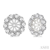 1 1/2 Ctw Round Cut Diamond Earrings Jacket in 14K White Gold