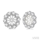 1 Ctw Round Cut Diamond Earrings Jacket in 14K White Gold