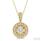 1/8 Ctw Round Cut Diamond Fashion Pendant With Chain in 10K Yellow Gold