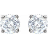 14K White Gold 3/4 CTW Natural Diamond Earrings