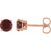 14K Rose Gold 5 mm Natural Mozambique Garnet Earrings