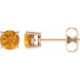 14K Rose Gold 5 mm Natural Citrine Earrings