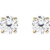 14K Yellow Gold 4.5 mm Stuller Lab-Grown Moissanite Earrings