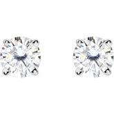 14K White Gold 4.5 mm Stuller Lab-Grown Moissanite Earrings