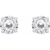 14K White Gold 5 mm Stuller Lab-Grown Moissanite Earrings
