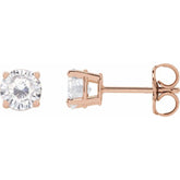 14K Rose Gold 5 mm Stuller Lab-Grown Moissanite Earrings