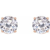 14K Rose Gold 5.5 mm Stuller Lab-Grown Moissanite Earrings