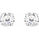 14K White Gold 6.5 mm Stuller Lab-Grown Moissanite Earrings