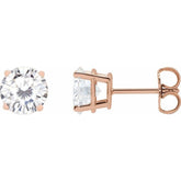 14K Rose Gold 6.5 mm Stuller Lab-Grown Moissanite Earrings