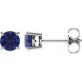 14K White Gold 5 mm Natural Tanzanite Earrings