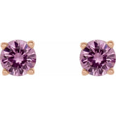 14K Rose Gold 4 mm Natural Pink Sapphire Earrings