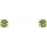14K Yellow Gold 2.5 mm Natural Peridot Earrings