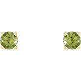 14K Yellow Gold 4 mm Natural Peridot Earrings