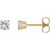14K Yellow Gold 4 mm Natural White Sapphire Earrings