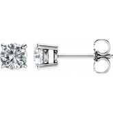 14K White Gold 5 mm Natural White Sapphire Earrings