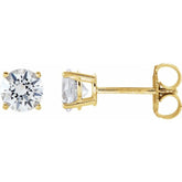 14K Yellow Gold 5 mm Natural White Sapphire Earrings