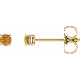 14K Yellow Gold 2.5 mm Natural Citrine Earrings