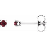14K White Gold 2.5 mm Natural Mozambique Garnet Earrings