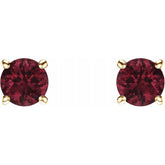 14K Yellow Gold 5 mm Natural Mozambique Garnet Earrings