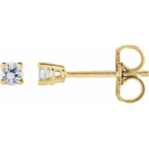 14K Yellow Gold 2.5 mm Natural White Sapphire Earrings
