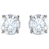 14K White Gold 4 mm Natural White Sapphire Earrings