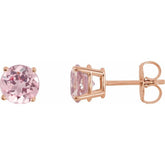 14K Rose Gold 5 mm Natural Pink Morganite Earrings