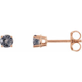 14K Rose Gold 3 mm Natural Gray Spinel Earrings