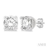 3/8 Ctw Round Cut Diamond Stud Earrings in 14K White Gold