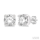 1/4 Ctw Round Cut Diamond Stud Earrings in 14K White Gold