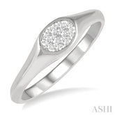 1/8 Ctw Oval Shape Lovebright Diamond Ring in 14K White Gold