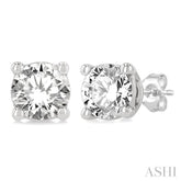 3/4 Ctw Round Cut Diamond Stud Earrings in 14K White Gold
