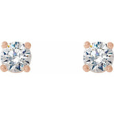 14K Rose Gold 1/4 CTW Lab-Grown Diamond 4-Prong Stud Earrings