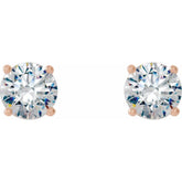 14K Rose 1 1/2 CTW Lab-Grown Diamond 4-Prong Stud Earrings