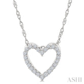 1/10 Ctw Heart Shape Round Cut Diamond Pendant With Chain in 10K White Gold
