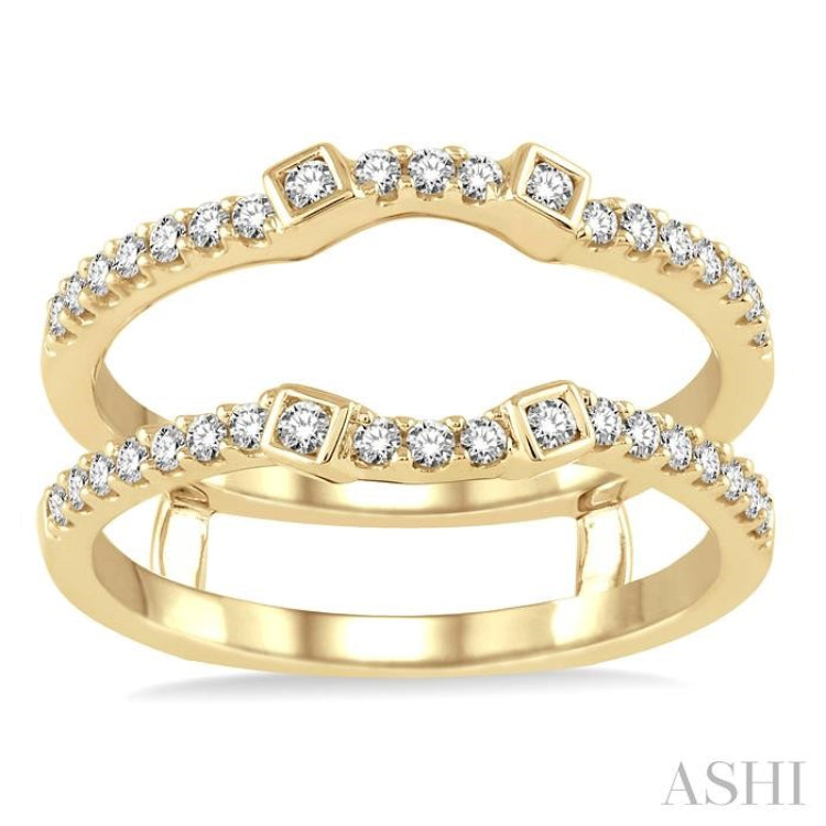 3/8 Ctw Round Cut Diamond Insert Ring in 14K Yellow Gold