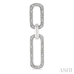 1/10 Ctw Bold Round Cut Diamond Paperclip Earrings in Sterling Silver