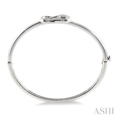 1/20 Ctw Round Cut Diamond Fashion Bangle in Sterling Silver