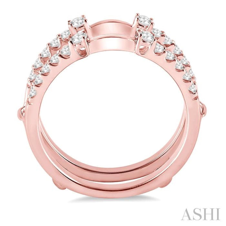 3/8 Ctw Round Cut Diamond Insert Ring in 14K Rose Gold