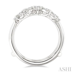 1/2 Ctw Pear, Marquise and Round Cut Diamond Insert Ring in 14K White Gold