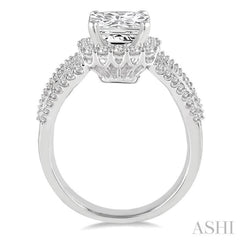 1 1/5 Ctw Diamond Semi-Mount Engagement Ring in 14K White Gold
