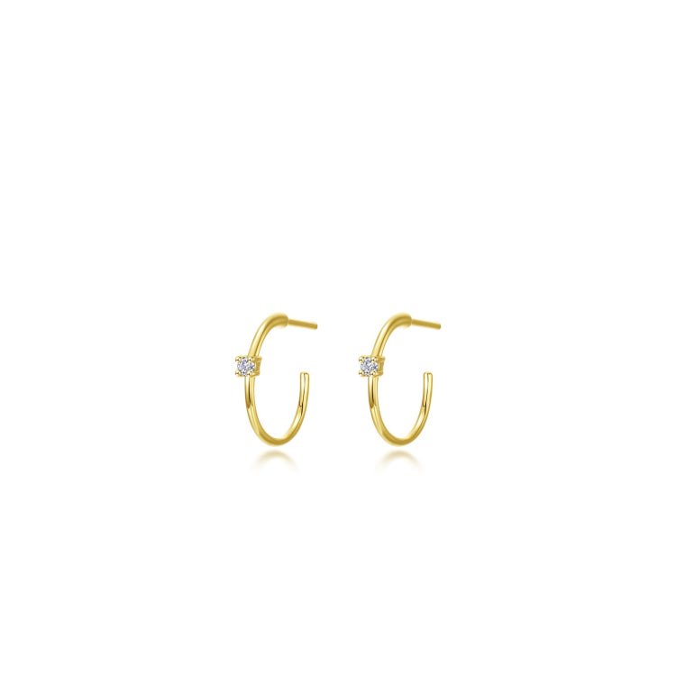 15Mm High Polised Hoop Earrings