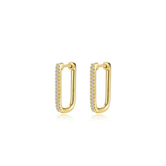 20Mm X 12.5Mm Rectangle Hoop Earrings