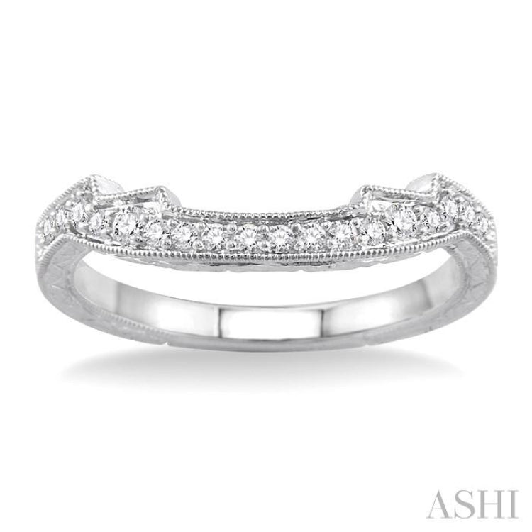 1/5 Ctw Round Cut Diamond Wedding Band in 14K White Gold