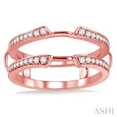 1/4 Ctw Round Cut Diamond Insert Ring in 14K Rose Gold