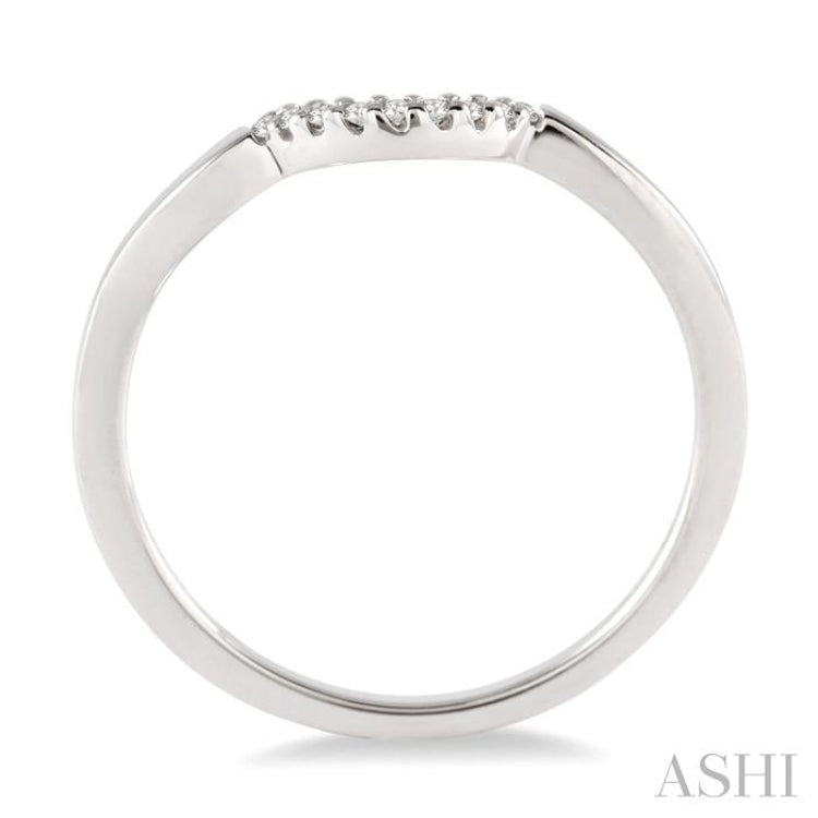 1/20 Ctw Round Cut Diamond Wedding Band in 14K White Gold